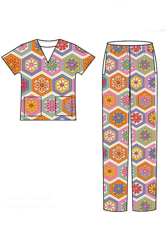 Sustainable Scrub Set - Daisy Dose