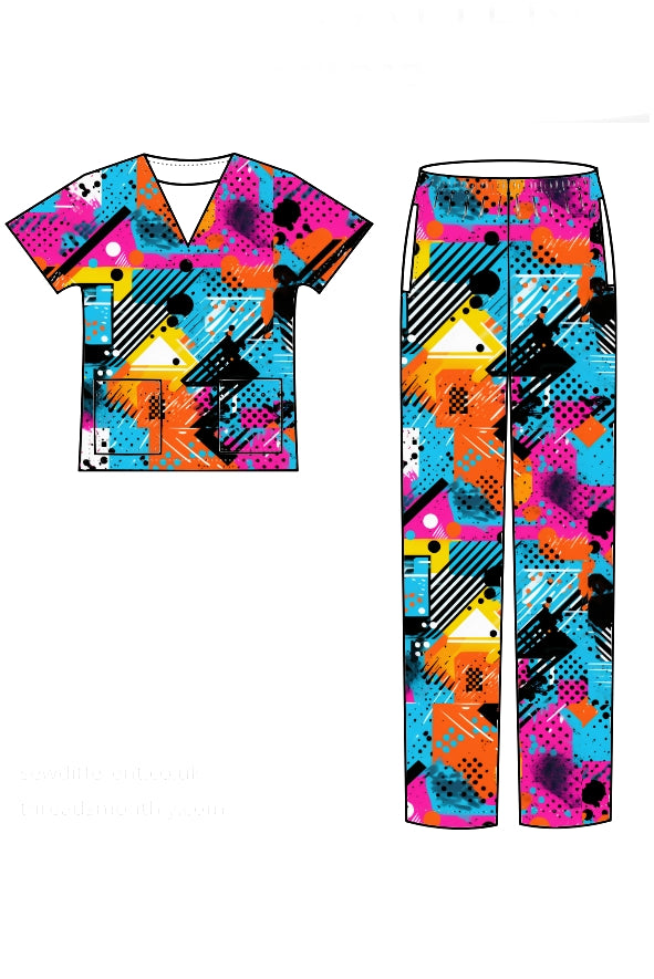 Sustainable Scrub Set - Code Neon