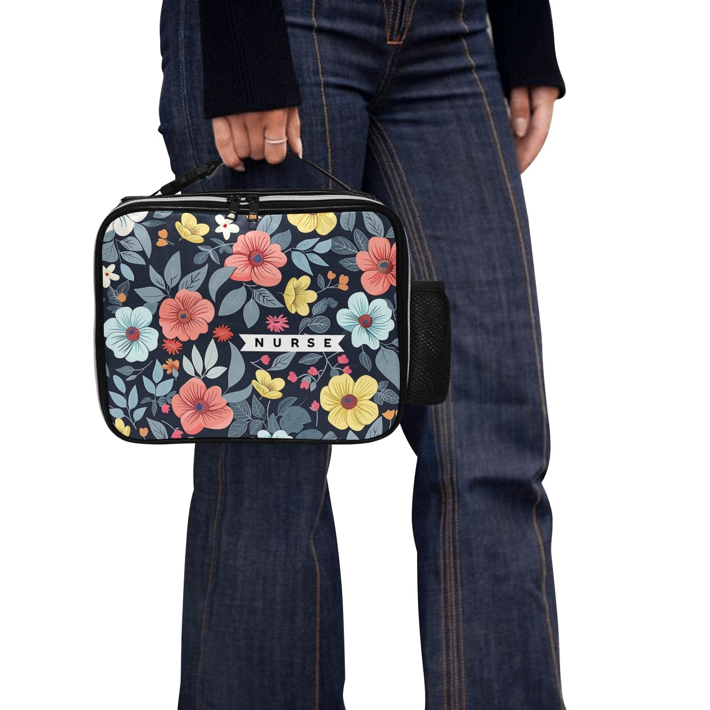Floral Shift - PU Leather Lunch Bag