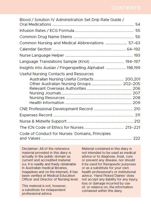 2026 Australian Nurse Diary A5 Green