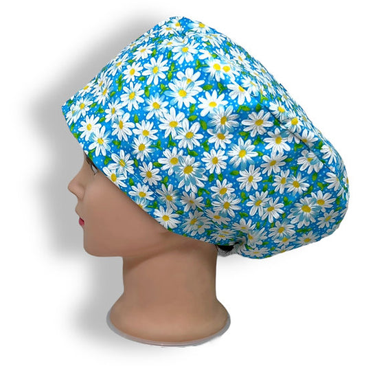 Aqua Daisy Scrub Cap