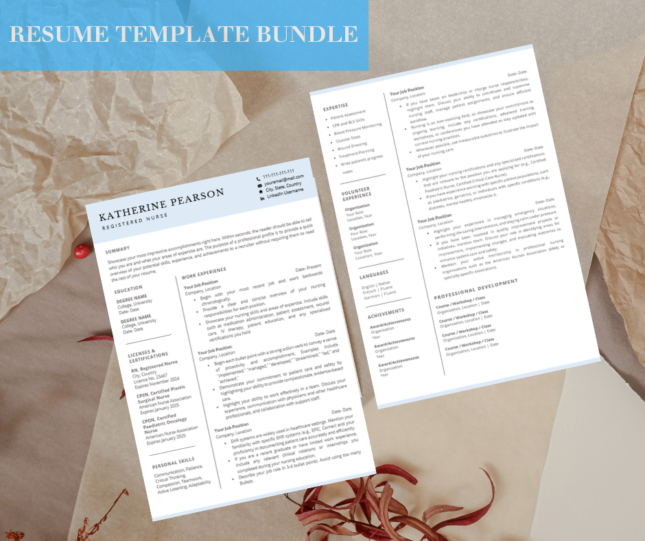 Resume Template Bundle - Blue