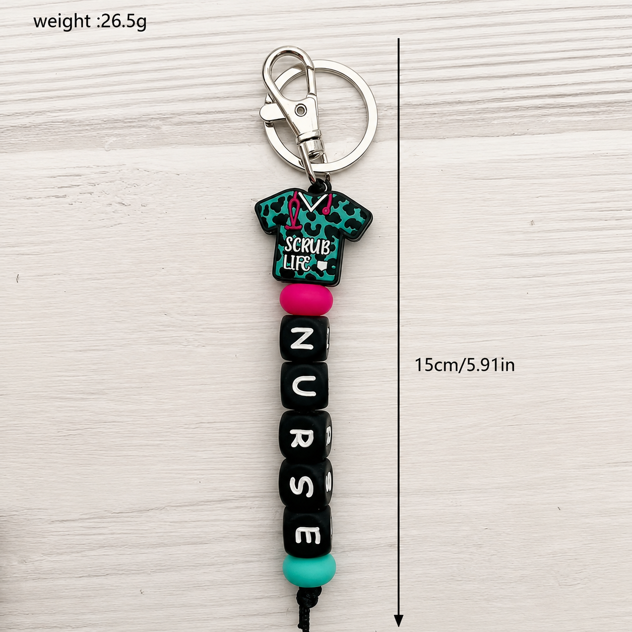 Scrub Life Nurse Beaded Keyring
