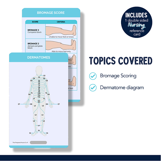Nursing Reference Card - Dermatomes