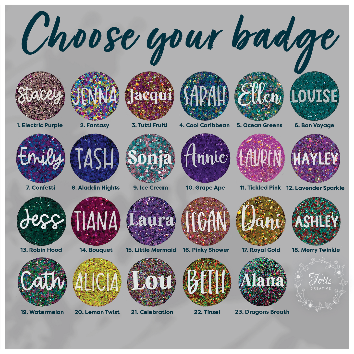 Glitter Name Badge - Circle