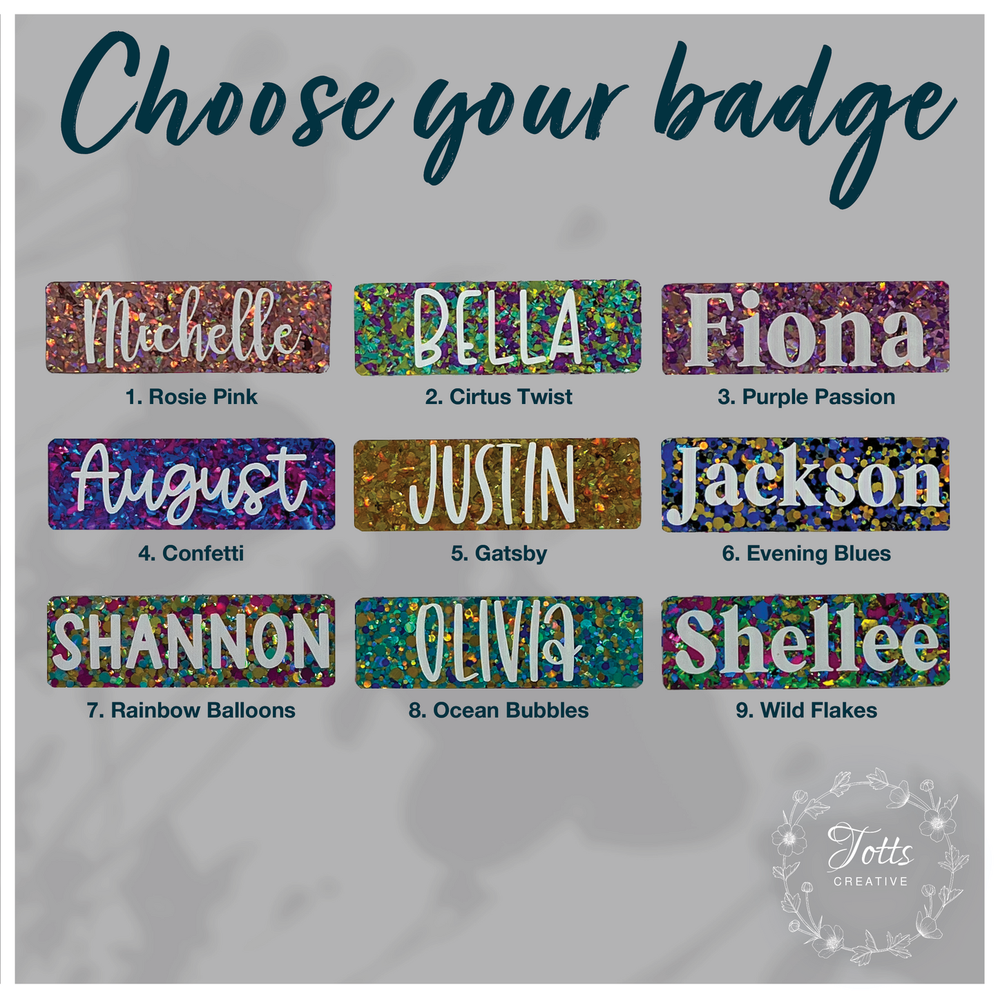 Glitter Name Badge - Rectangle