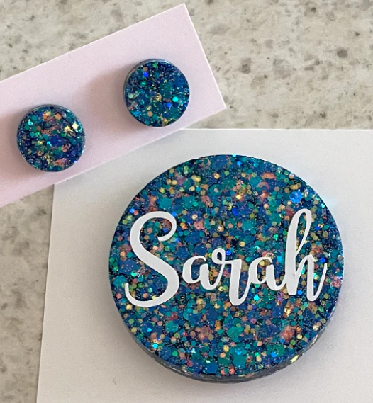 Glitter Name Badge - Circle