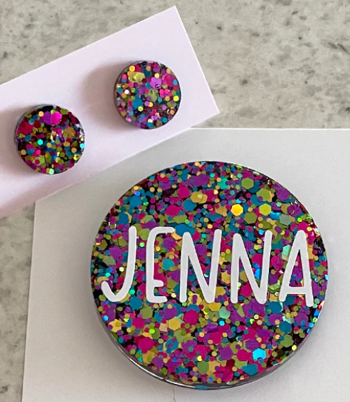 Glitter Name Badge - Circle