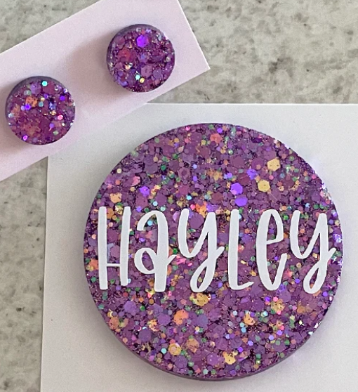 Glitter Name Badge - Circle