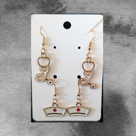 Gold Nurse Dangle Earring Bundle