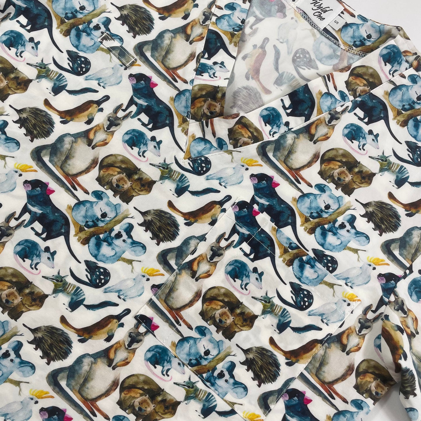 Native Fauna Friends Scrub Top