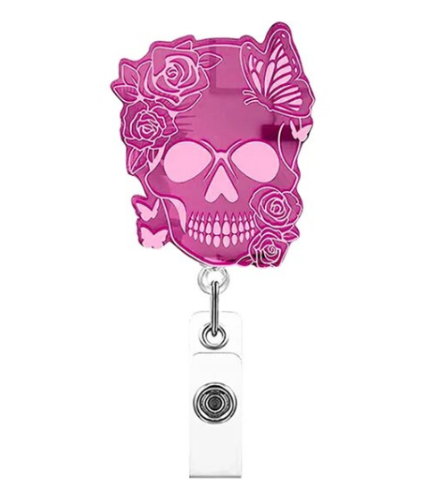 Pink Acrylic Badge Reel