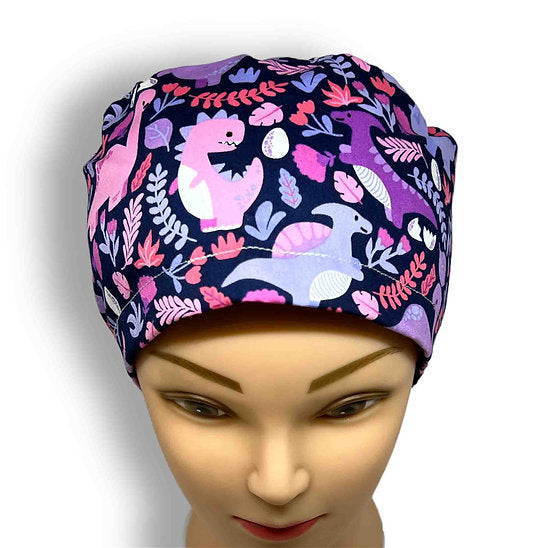 Pink Dinosaur Scrub Cap