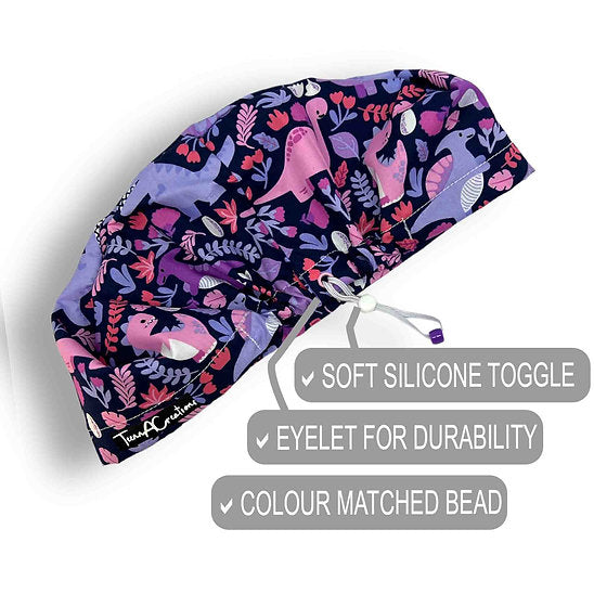 Pink Dinosaur Scrub Cap