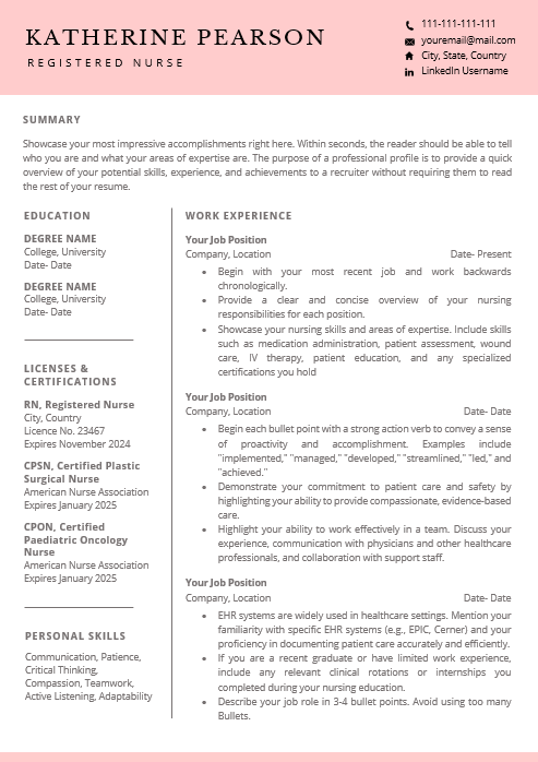 Resume Template Bundle - Pink