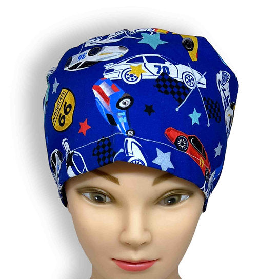 Race Cars Scrub Cap