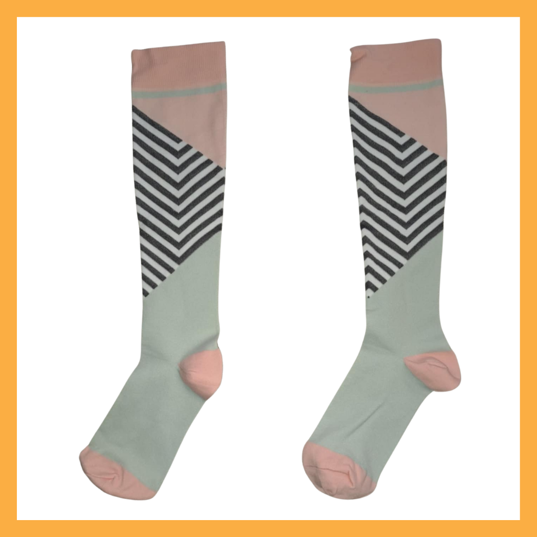 Fun Compression Socks - Pastel Stripes