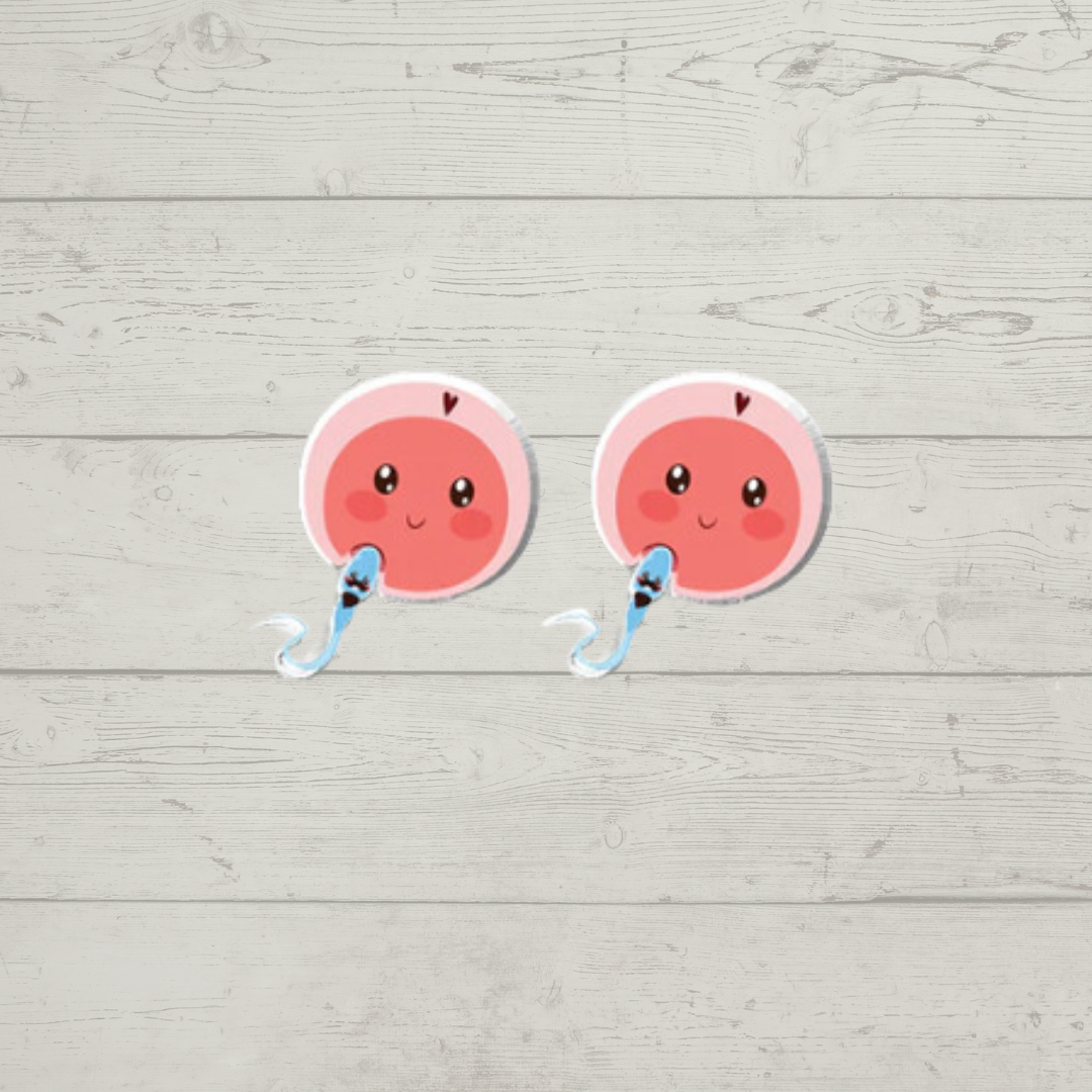 Acrylic Studs - Sperm and Egg