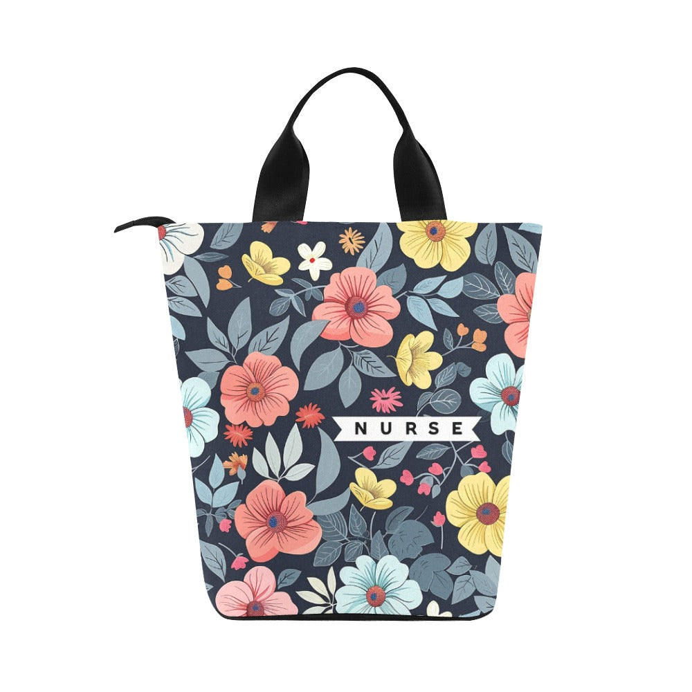Floral Shift - Nylon Cylinder Lunch Bag