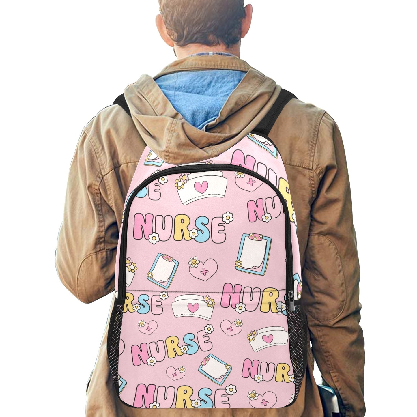 Pink Nurse Cartoon Backpack
