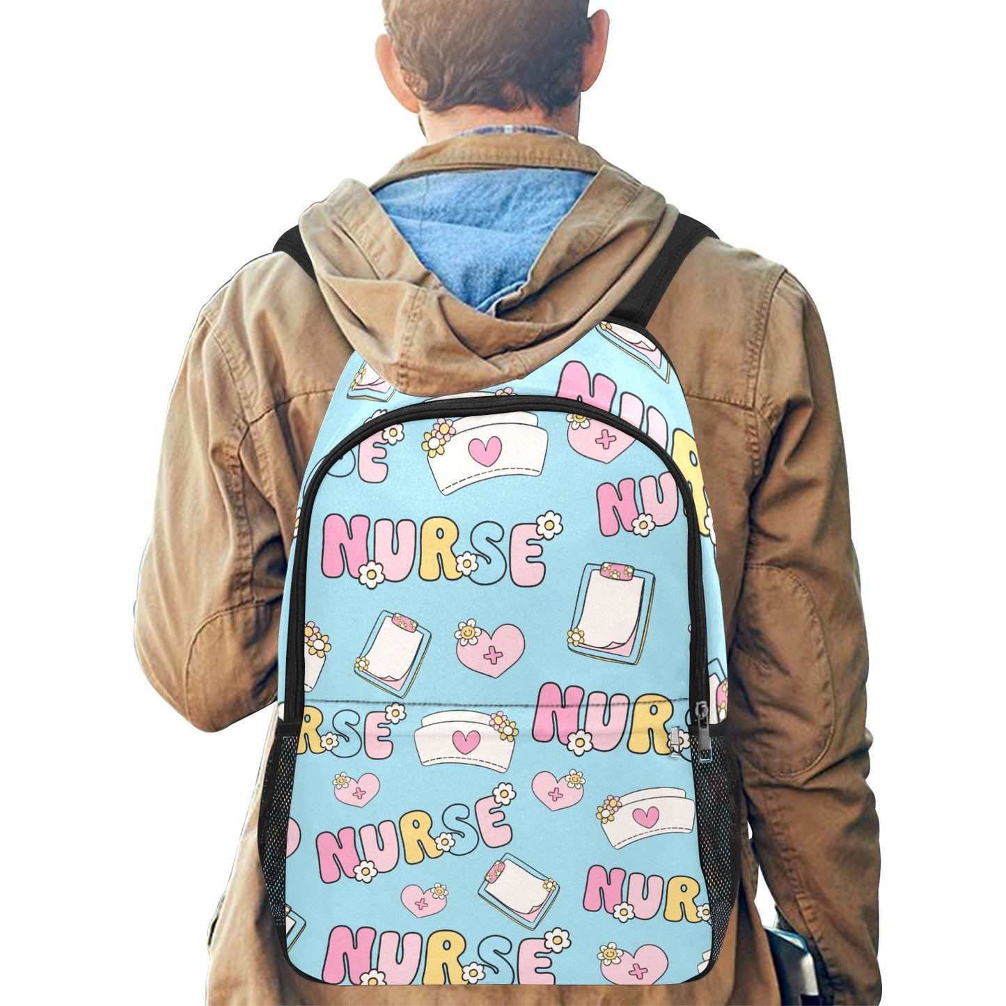 Blue Nurse Cartoon Backpack