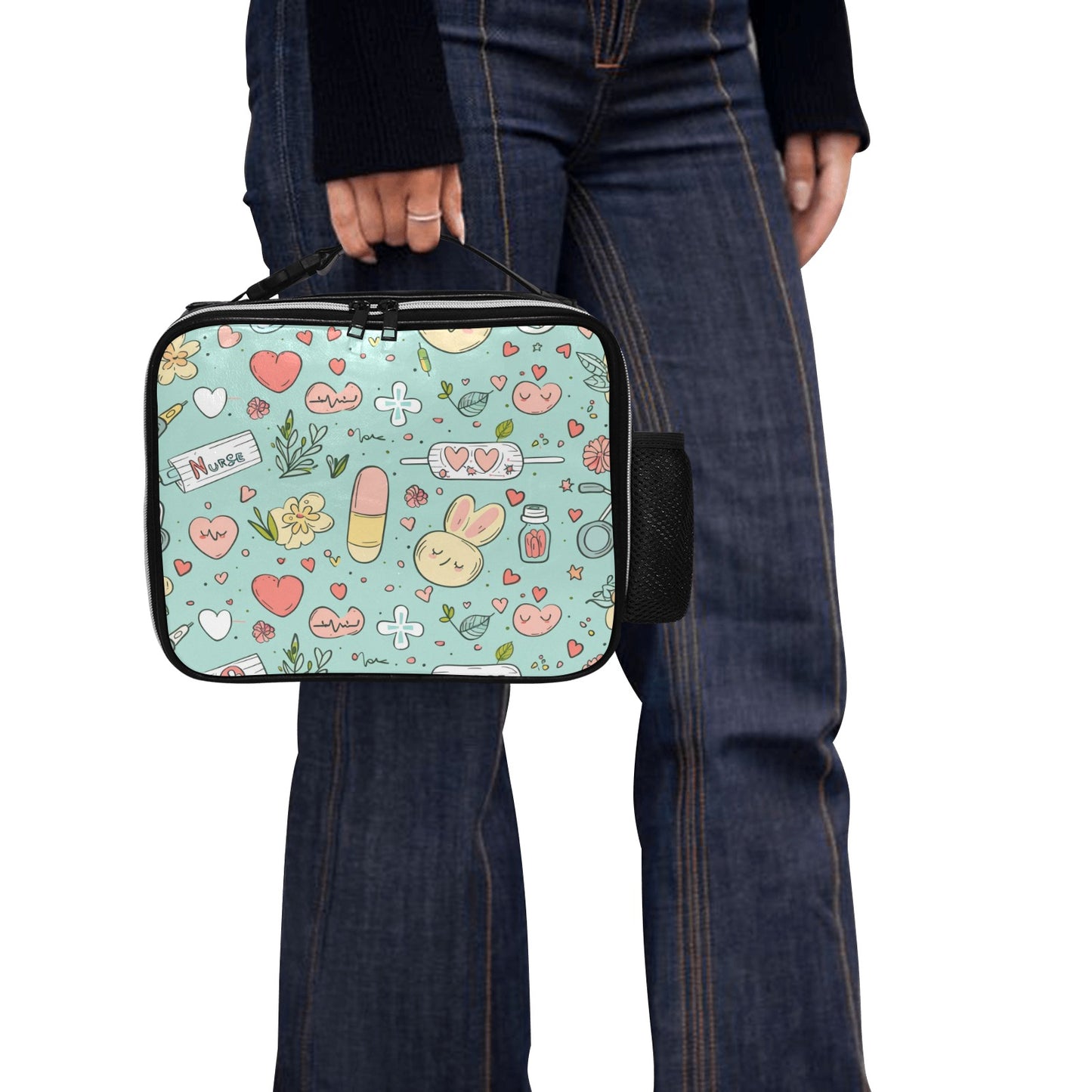Teal Time Out - PU Leather Lunch Bag
