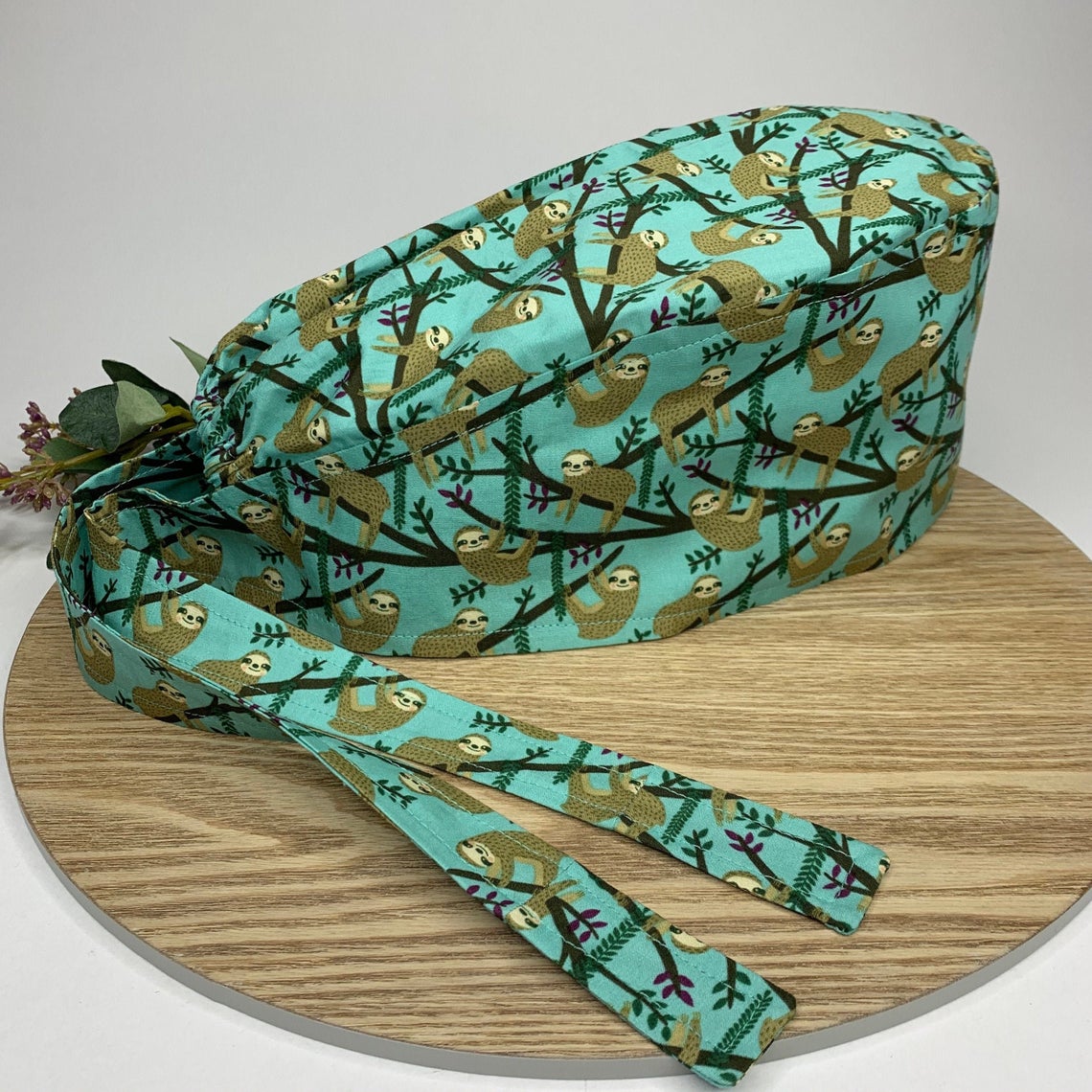 Happy Sloth Scrub Cap