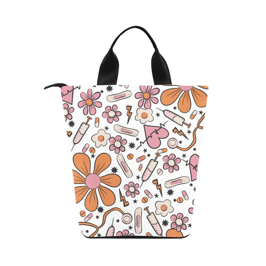 Retro Nurse - Nylon Cylinder Lunch Bag