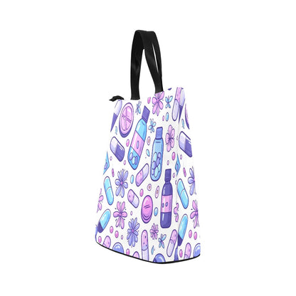 Floral Rounds - Nylon Cylinder Lunch Bag