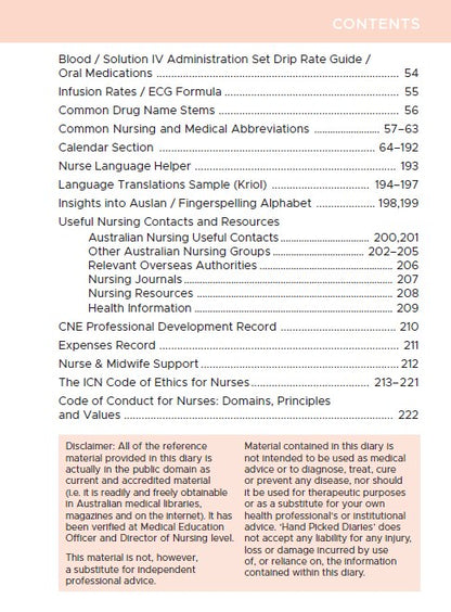 2026 Australian Nurse Diary A5 Green
