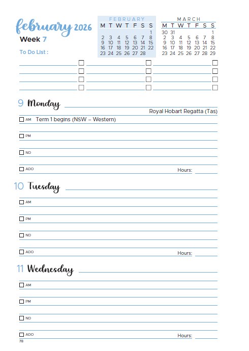 2026 Australian Nurse Diary A5 Green
