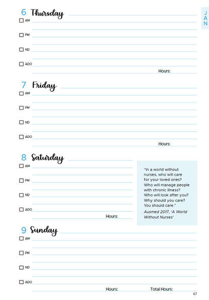 2025 Australian Nurse Diary Pocket Blue