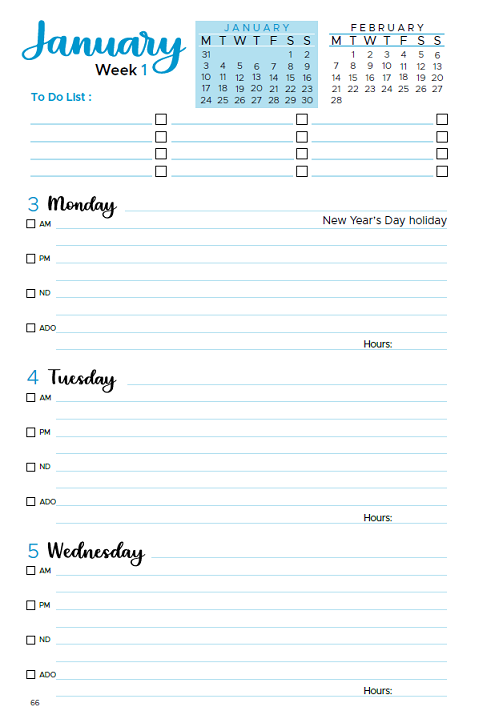2025 Australian Nurse Diary Pocket Blue