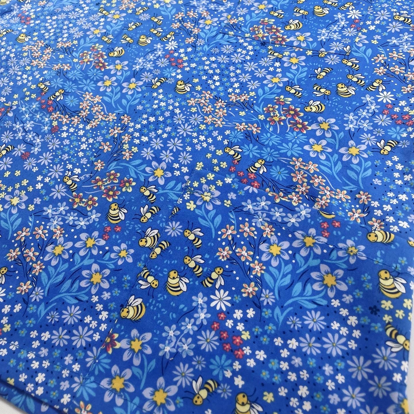 Blue Bees Scrub Top