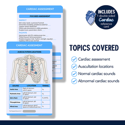 Nursing Reference Card - Cardiac Assessment