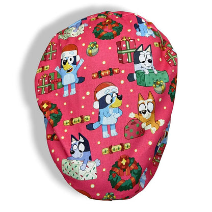 Christmas Bluey Red Scrub Cap