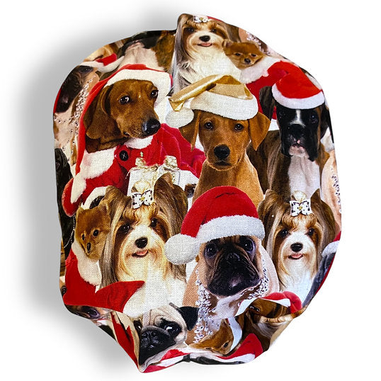 Christmas Dog Picture Scrub Cap