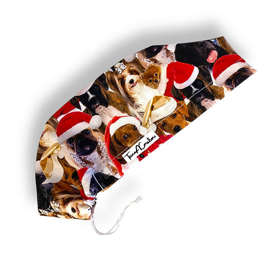 Christmas Dog Picture Scrub Cap