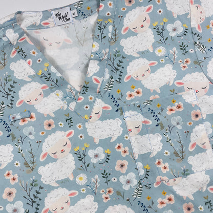 Easter Scrub Top - Counting Sheep