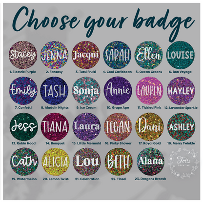 Glitter Name Badge - Circle