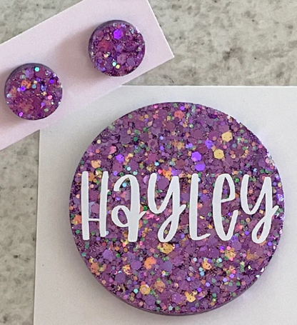 Glitter Name Badge - Circle