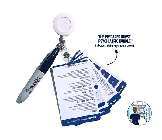 Nursing Reference Card - Psychiatric Nursing Bundle