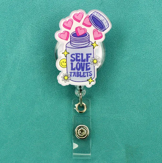Self Love Tablets Badge Reel