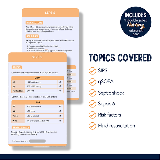 Nursing Reference Card - Sepsis