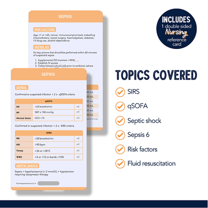 Nursing Reference Card - Sepsis