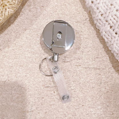Personalised Striped Badge Reel & Buddy