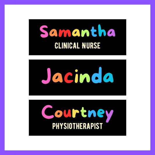 Rainbow on Black Name Badge