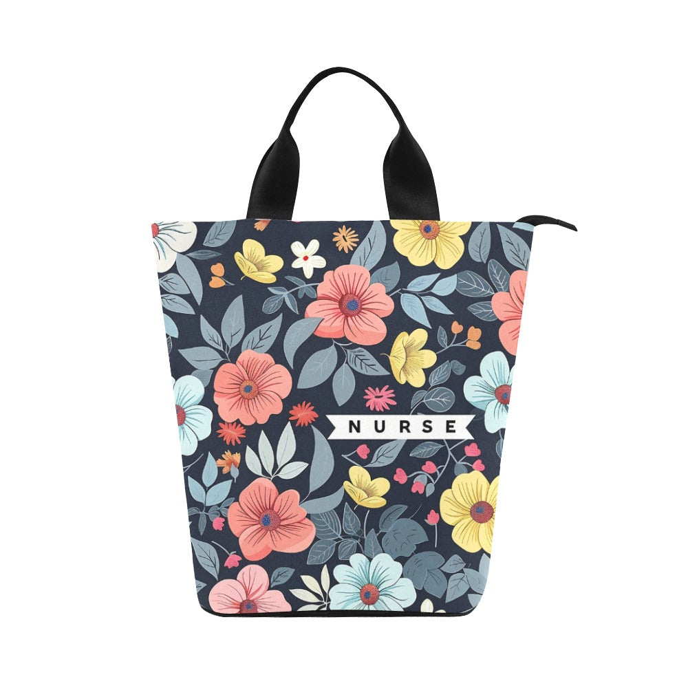 Floral Shift - Nylon Cylinder Lunch Bag