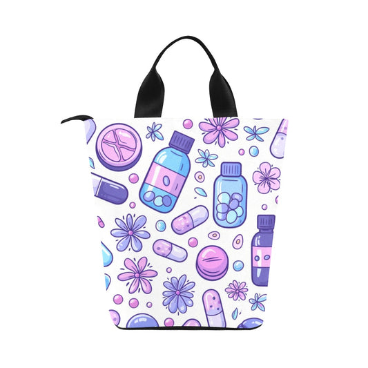 Floral Rounds - Nylon Cylinder Lunch Bag