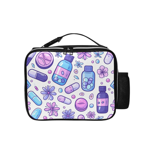 Floral Rounds - PU Leather Lunch Bag